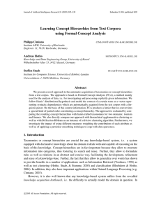 Learning Concept Hierarchies from Text Corpora using Formal Concept Analysis Philipp Cimiano @