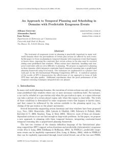 An Approach to Temporal Planning and Scheduling in Alfonso Gerevini Alessandro Saetti