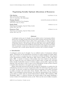 Negotiating Socially Optimal Allocations of Resources Ulle Endriss Nicolas Maudet