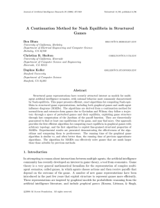 A Continuation Method for Nash Equilibria in Structured Games Ben Blum