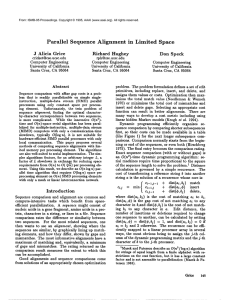 Parallel Sequence Alignment in  Limited