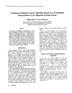 A Sequence Similarity  Search Algorithm Based on a ... Interpretation  of  an Alignment Scoring  System