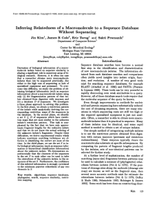 Inferring Relatedness of  a  Macromolecule  to  a ... Without  Sequencing