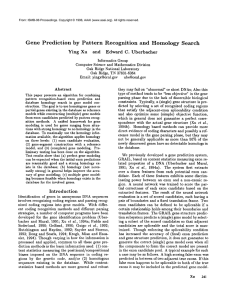 Gene  Prediction by  Pattern Recognition and  Homology  Search