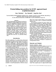 Protein  folding  class  predictor  for ... approach based on global  descriptors