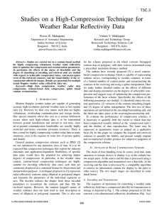 Studies on a High-Compression Technique for Weather Radar Reflectivity Data