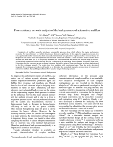 Flow resistance network analysis of the back-pressure of automotive mufflers