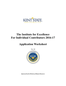 The Institute for Excellence For Individual Contributors 2016-17  Application Worksheet