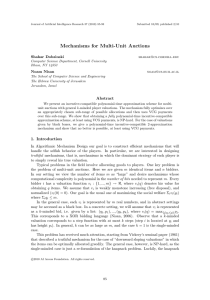 Mechanisms for Multi-Unit Auctions Shahar Dobzinski Noam Nisan