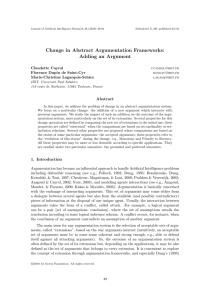 Change in Abstract Argumentation Frameworks: Adding an Argument Claudette Cayrol