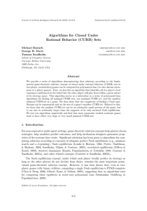 Algorithms for Closed Under Rational Behavior (CURB) Sets Michael Benisch George B. Davis