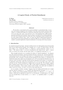 A Logical Study of Partial Entailment Yi Zhou Yan Zhang