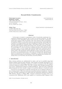 Second-Order Consistencies Christophe Lecoutre Stéphane Cardon