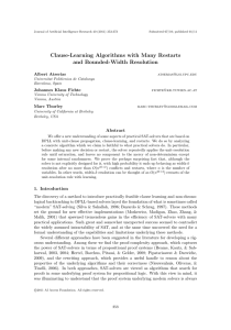 Clause-Learning Algorithms with Many Restarts and Bounded-Width Resolution Albert Atserias Johannes Klaus Fichte