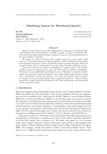 Identifying Aspects for Web-Search Queries Abstract Fei Wu Jayant Madhavan