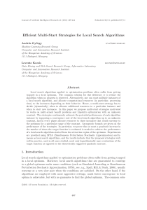Eﬃcient Multi-Start Strategies for Local Search Algorithms Andr´ as Gy¨ orgy