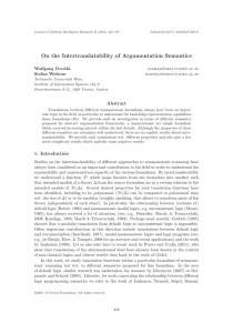 On the Intertranslatability of Argumentation Semantics Wolfgang Dvoˇ r´ ak