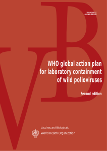 WHO global action plan for laboratory containment of wild polioviruses Second edition