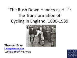 “The Rush Down Handcross Hill”: The Transformation of Cycling in England, 1890-1939
