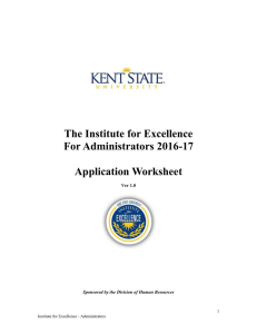 The Institute for Excellence For Administrators 2016-17  Application Worksheet