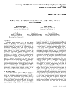 Proceedings of the ASME 2014 International Mechanical Engineering Congress &amp;... IMECE2014 November 14-20, 2014, Montreal, Quebec, Canada