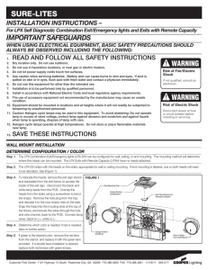 SURE-LITES IMPORTANT SAFEGUARDS INSTALLATION INSTRUCTIONS –