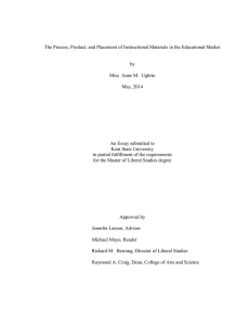 The Process, Product, and Placement of Instructional Materials in the...  by Miss  Anne M.  Ughrin