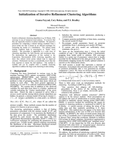 Initialization of Iterative Refinement Clustering Algorithms