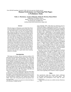 Human Performance on Clustering Web Pages: A Preliminary Study