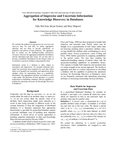 Aggregation of Imprecise and Uncertain Information for Knowledge Discovery in Databases