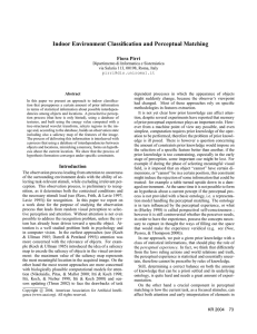 Indoor Environment Classification and Perceptual Matching Fiora Pirri