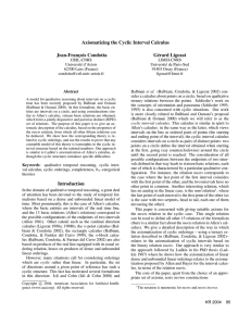 Axiomatizing the Cyclic Interval Calculus Jean-Franc¸ois Condotta G´erard Ligozat