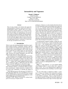 Intransitivity and Vagueness Joseph Y. Halpern