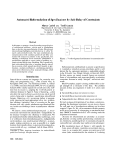 Automated Reformulation of Specifications by Safe Delay of Constraints Marco Cadoli