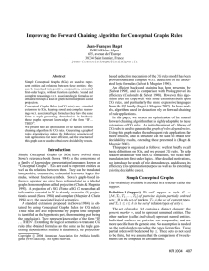 Improving the Forward Chaining Algorithm for Conceptual Graphs Rules Jean-Franc¸ois Baget