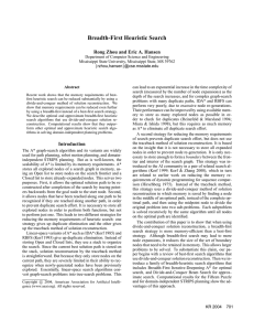 Breadth-First Heuristic Search Rong Zhou and Eric A. Hansen