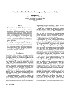 Phase Transitions in Classical Planning: An Experimental Study Jussi Rintanen