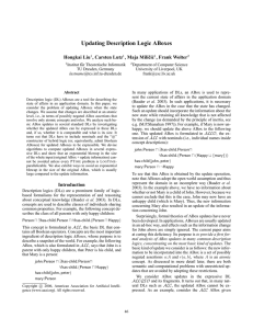 Updating Description Logic ABoxes Hongkai Liu , Carsten Lutz , Maja Miliˇci´c