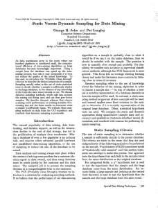 Static  Versus  Dynamic Sampling for  Data  Mining and