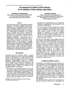 Development  of  Multi-Criteria Metrics Gholamreza  Nakhaeizadeh