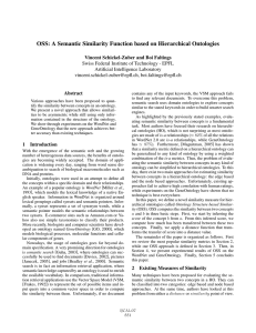 OSS: A Semantic Similarity Function based on Hierarchical Ontologies