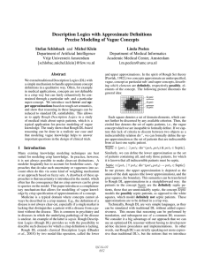 Description Logics with Approximate Deﬁnitions Precise Modeling of Vague Concepts