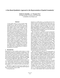 A Size-Based Qualitative Approach to the Representation of Spatial Granularity Abstract