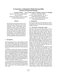 An Experience on Reputation Models Interoperability based on a Functional Ontology