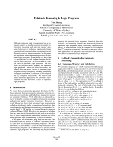 Epistemic Reasoning in Logic Programs