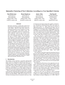 Interactive Clustering of Text Collections According to a User-Speciﬁed Criterion