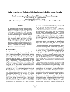 Online Learning and Exploiting Relational Models in Reinforcement Learning