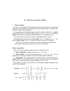 M.  Matrices and Linear Algebra