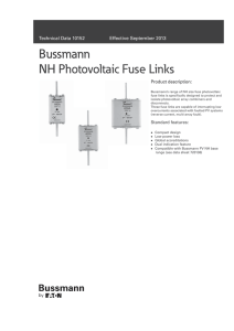 Bussmann NH Photovoltaic Fuse Links NH Technical Data 10152