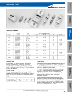 Circuit Protection High Speed Fuses Standard Ratings UL/CSA Fuses